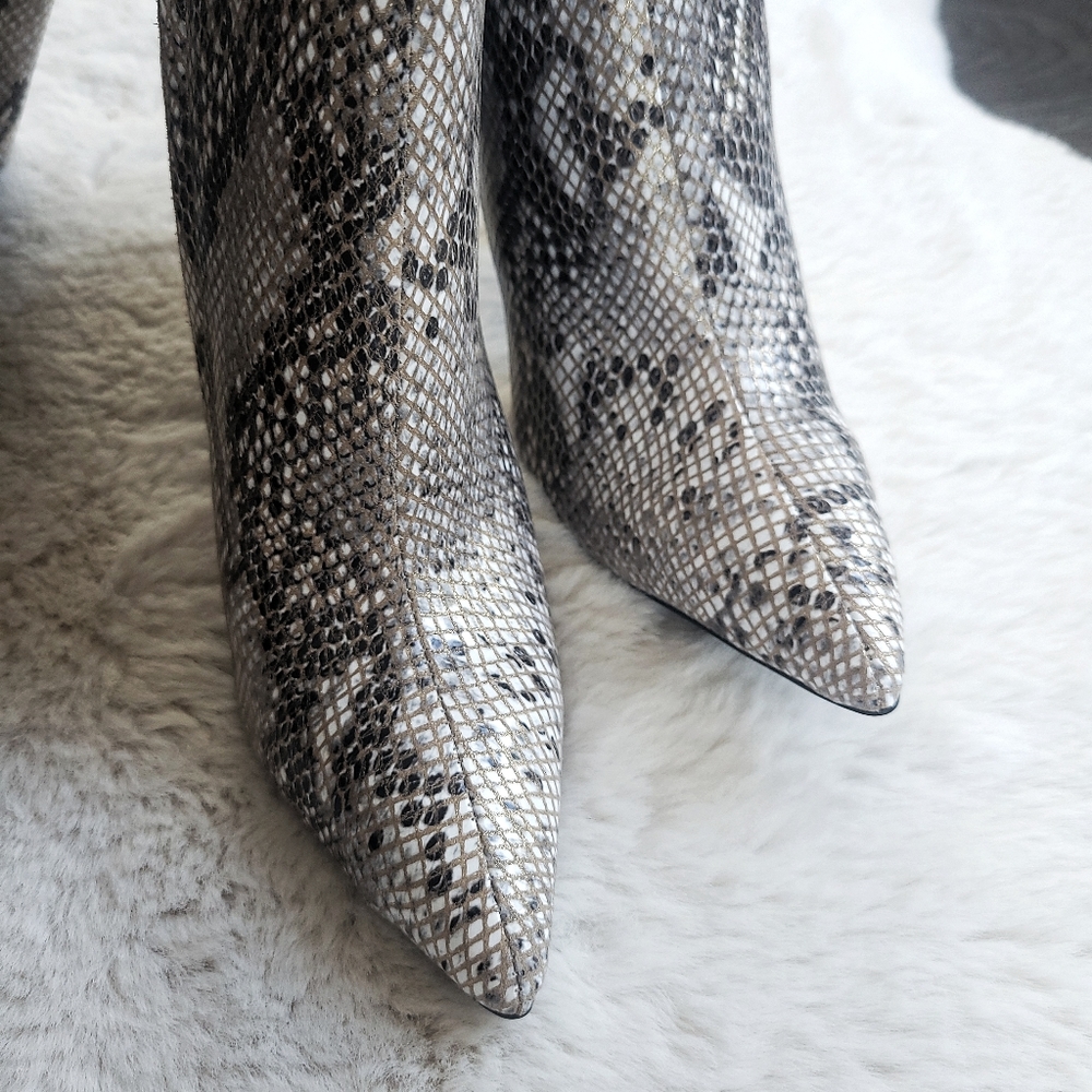 House of CB Snake Print Over the Knee Boots - Picture 3 of 15